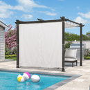 PURPLE LEAF Outdoor Retractable Pergola with Sun Shade Canopy Patio Aluminum Pergola With Curtains