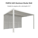 PURPLE LEAF Louvered Pergola Accessory Aluminum Louver Grille for Optimal Privacy, Sunlight Control Side Fixed Shutter Wall, for White Pergola Not Included