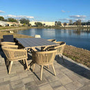 PURPLE LEAF 7/9/11 Pieces Outdoor Dining Set Aluminum Table & Wicker Rattan Chairs Modern Patio Furniture Set for Deck, Champagne