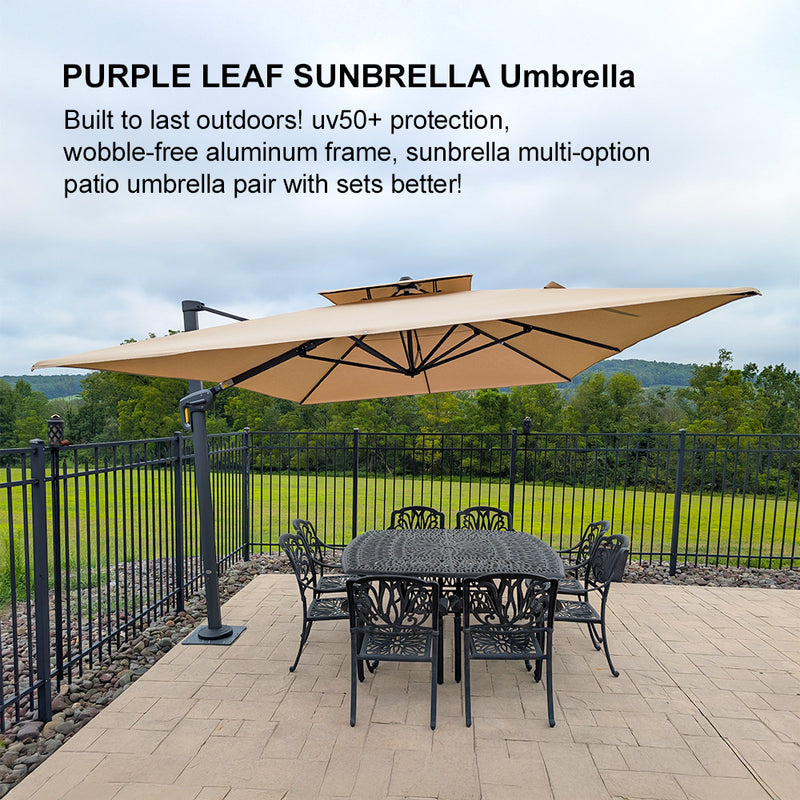 PURPLE LEAF Premium Patio Umbrella Classic SUNBRELLA Cantilever Umbrellas