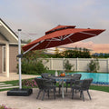 PURPLE LEAF Round Cantilever Patio Umbrella Heavy Duty Umbrella for Porch Garden Pool