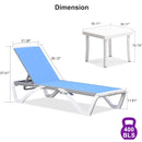 PURPLE LEAF Patio Chaise Lounge Chair Outside Aluminum Plastic Stackable Tanning Chairs for Pool Sunbathing Beach Deck Outdoor Lounger