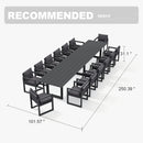 PURPLE LEAF Caesar Outdoor Dining Set Aluminum Luxury Patio Furniture Table and Chairs Set with Olifen Removable Thick Cushion and Pillow Patio Dining Sets for Garden Deck