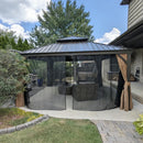 PURPLE LEAF Outdoor Hardtop Gazebo for Garden Bronze Double Roof Aluminum Frame Pavilion