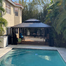 PURPLE LEAF Outdoor Hardtop Gazebo for Garden Bronze Double Roof Aluminum Frame Pavilion