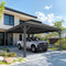PURPLE LEAF Outdoor Metal Carport Gazebo Grey Steel Roof Aluminum Frame Shelter for Parking