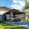 PURPLE LEAF Outdoor Metal Carport Gazebo Bronze Steel Roof Aluminum Frame Shelter for Parking