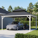 PURPLE LEAF White Metal Carport with Galvanized Steel Roof Aluminum Frame All-Weather Car Shelter