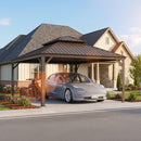 PURPLE LEAF Outdoor Metal Carport Gazebo Bronze Steel Roof Aluminum Frame Shelter for Parking