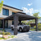 PURPLE LEAF Outdoor Metal Carport Gazebo Grey Steel Roof Aluminum Frame Shelter for Parking