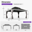 PURPLE LEAF White Gazebo for Modern Backyard Double Galvanized Steel Roof Awning and Upgrade Curtain Reinforcement Support Rods
