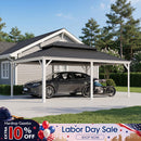 PURPLE LEAF White Metal Carport with Galvanized Steel Roof Aluminum Frame All-Weather Car Shelter
