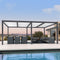 PURPLE LEAF Louvered Pergola Modern Grey Pergola with White Roof for Deck Backyard Garden