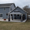 PURPLE LEAF White Gazebo for Modern Patio Double Galvanized Steel Roof Awning and Upgrade Curtain with Lights-clear