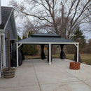 PURPLE LEAF White Gazebo for Modern Patio Double Galvanized Steel Roof Awning and Upgrade Curtain with Lights-clear