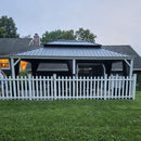 PURPLE LEAF White Gazebo for Modern Patio Double Galvanized Steel Roof Awning and Upgrade Curtain