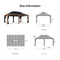 PURPLE LEAF Hardtop Gazebo for Patio Wood Grain Galvanized Steel Frame Awning with Netting