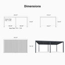 PURPLE LEAF Athena Louvered Pergola Grey Outdoor Aluminum Pergola with Roller Blind Adjustable Gazebo for Patio Deck Garden