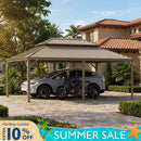 PURPLE LEAF Outdoor Carport Gazebo Champagne Steel Roof Aluminum Frame Shelter for Parking