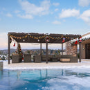 PURPLE LEAF Athena Outdoor Louvered Pergola Adjustable Metal Roof Bronze Hardtop Gazebo Patio Pavilion