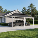 PURPLE LEAF White Metal Carport with Galvanized Steel Roof Aluminum Frame All-Weather Car Shelter