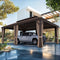PURPLE LEAF Outdoor Metal Carport Gazebo Bronze Steel Roof Aluminum Frame Shelter for Parking