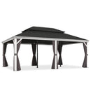PURPLE LEAF White Gazebo for Modern Backyard Double Galvanized Steel Roof Awning and Upgrade Curtain Reinforcement Support Rods
