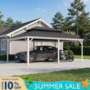 PURPLE LEAF White Metal Carport with Galvanized Steel Roof Aluminum Frame All-Weather Car Shelter