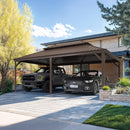 PURPLE LEAF Outdoor Metal Carport Gazebo Bronze Steel Roof Aluminum Frame Shelter for Parking