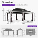 PURPLE LEAF White Gazebo for Modern Backyard Double Galvanized Steel Roof Awning and Upgrade Curtain Reinforcement Support Rods