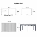 PURPLE LEAF Louvered Pergola Modern Grey Pergola with White Roof for Deck Backyard Garden