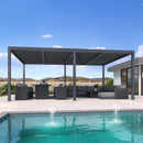 PURPLE LEAF Athena Louvered Pergola Outdoor Aluminum Pergola with Adjustable Roof for Deck Backyard Garden Hardtop Gazebo