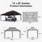 PURPLE LEAF Outdoor Metal Carport Gazebo Bronze Steel Roof Aluminum Frame Shelter for Parking