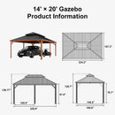 PURPLE LEAF Outdoor Aluminum Carport Heavy-Duty with Wood Grain Aluminum Frame