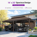 PURPLE LEAF Outdoor Metal Carport Gazebo Bronze Steel Roof Aluminum Frame Shelter for Parking