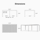 PURPLE LEAF Athena Louvered Pergola White Outdoor Aluminum Pergola with Solid Color Roller Blind Adjustable Gazebo for Patio Deck Garden