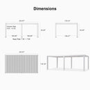 PURPLE LEAF Louvered Pergola Modern White Pergola with Adjustable Roof for Deck Backyard Garden