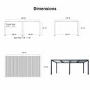PURPLE LEAF Louvered Pergola Outdoor Aluminum Pergola with Adjustable Roof for Deck Backyard Garden Hardtop Gazebo