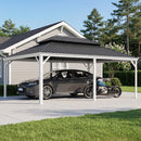 PURPLE LEAF White Metal Carport with Galvanized Steel Roof Aluminum Frame All-Weather Car Shelter