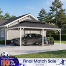 PURPLE LEAF White Metal Carport with Galvanized Steel Roof Aluminum Frame All-Weather Car Shelter