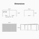 PURPLE LEAF Athena Louvered Pergola White Outdoor Aluminum Pergola with Strip Lights Adjustable Gazebo for Patio Deck Garden