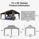PURPLE LEAF Outdoor Metal Carport Gazebo Bronze Steel Roof Aluminum Frame Shelter for Parking