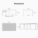 PURPLE LEAF Athena Louvered Pergola white Outdoor Aluminum Pergola with Shutter Wall Adjustable Gazebo Rainproof for Patio Deck Garden
