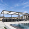 PURPLE LEAF Louvered Pergola Modern Grey Pergola with White Roof for Deck Backyard Garden