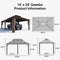 PURPLE LEAF Outdoor Metal Carport Gazebo Bronze Steel Roof Aluminum Frame Shelter for Parking
