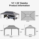 PURPLE LEAF Light Grey Metal Carport with Galvanized Steel Roof Heavy Duty Permanent Outdoor Car Shelter