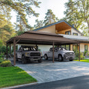 PURPLE LEAF Outdoor Metal Carport Gazebo Bronze Steel Roof Aluminum Frame Shelter for Parking