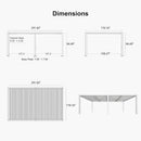PURPLE LEAF Athena Louvered Pergola White Outdoor Aluminum Pergola with Solid Color Roller Blind Adjustable Gazebo for Patio Deck Garden