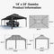 PURPLE LEAF Outdoor Metal Carport Gazebo Grey Steel Roof Aluminum Frame Shelter for Parking