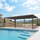 PURPLE LEAF Athena Outdoor Louvered Pergola Adjustable Metal Roof Bronze Hardtop Gazebo Patio Pavilion